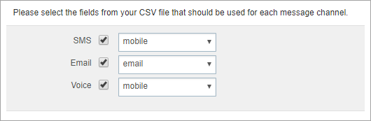 select fields for channels